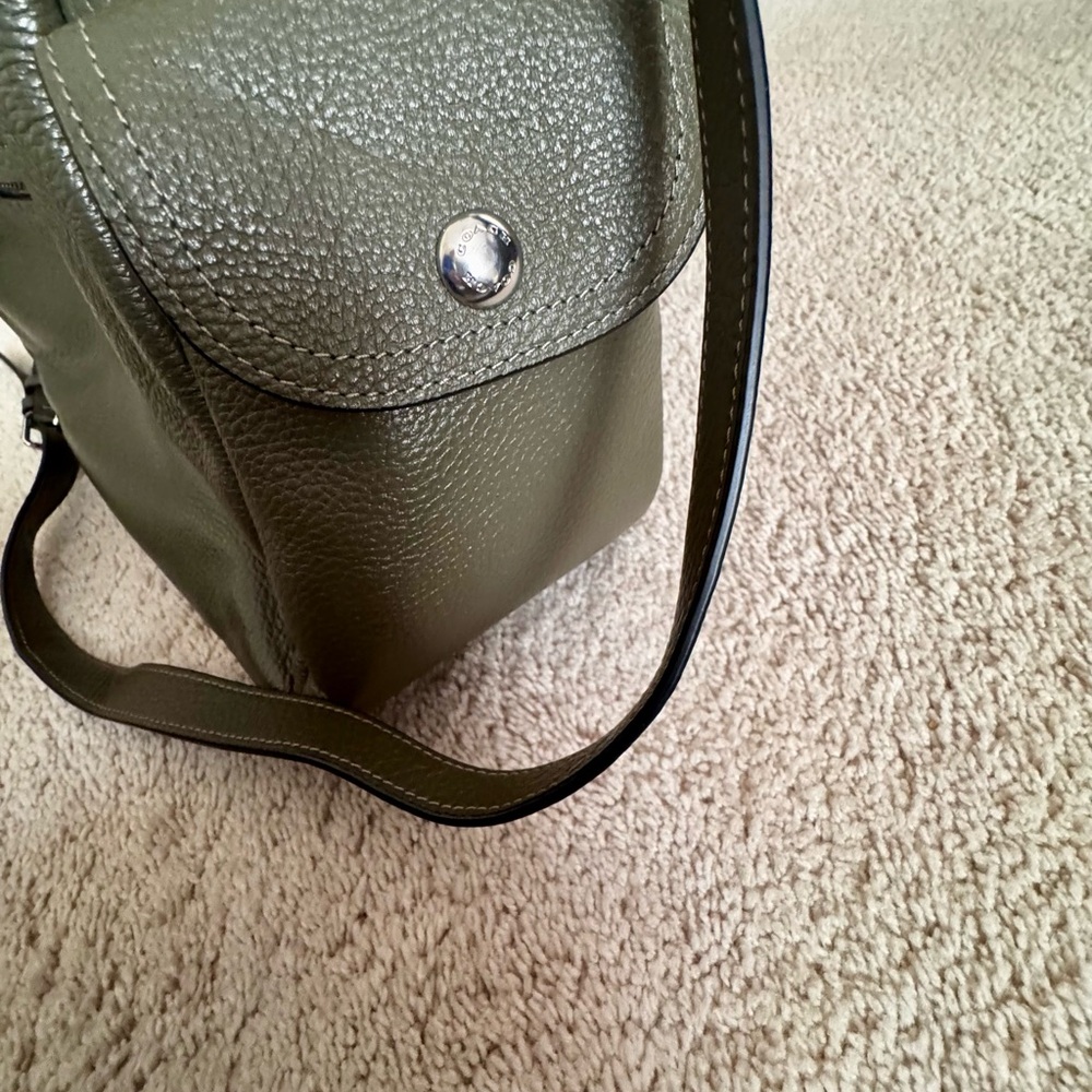 Coach Olive Green Leather Shoulder Bag - Picture 7 of 10